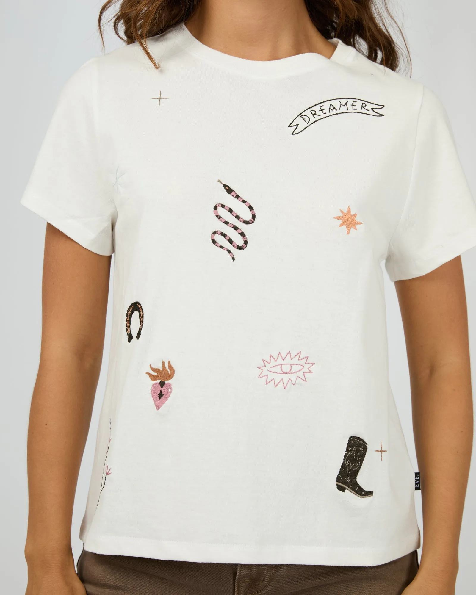 All About Eve Western Dreamer Regular Tee Vintage White Modern Style Trend