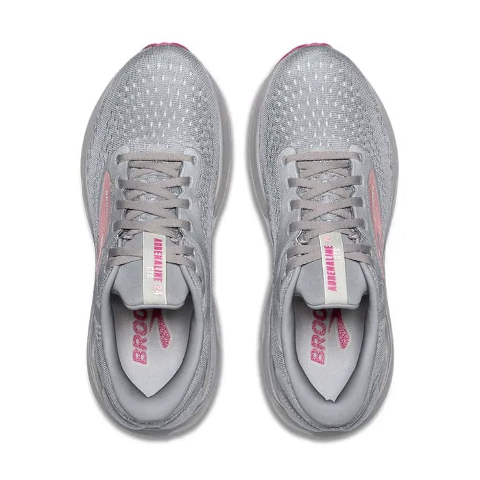 narrow - toe shoes running in a arch bridge area shoes Womens Brooks Running Adrenaline GTS 24 in Alloy/White/Zephyr