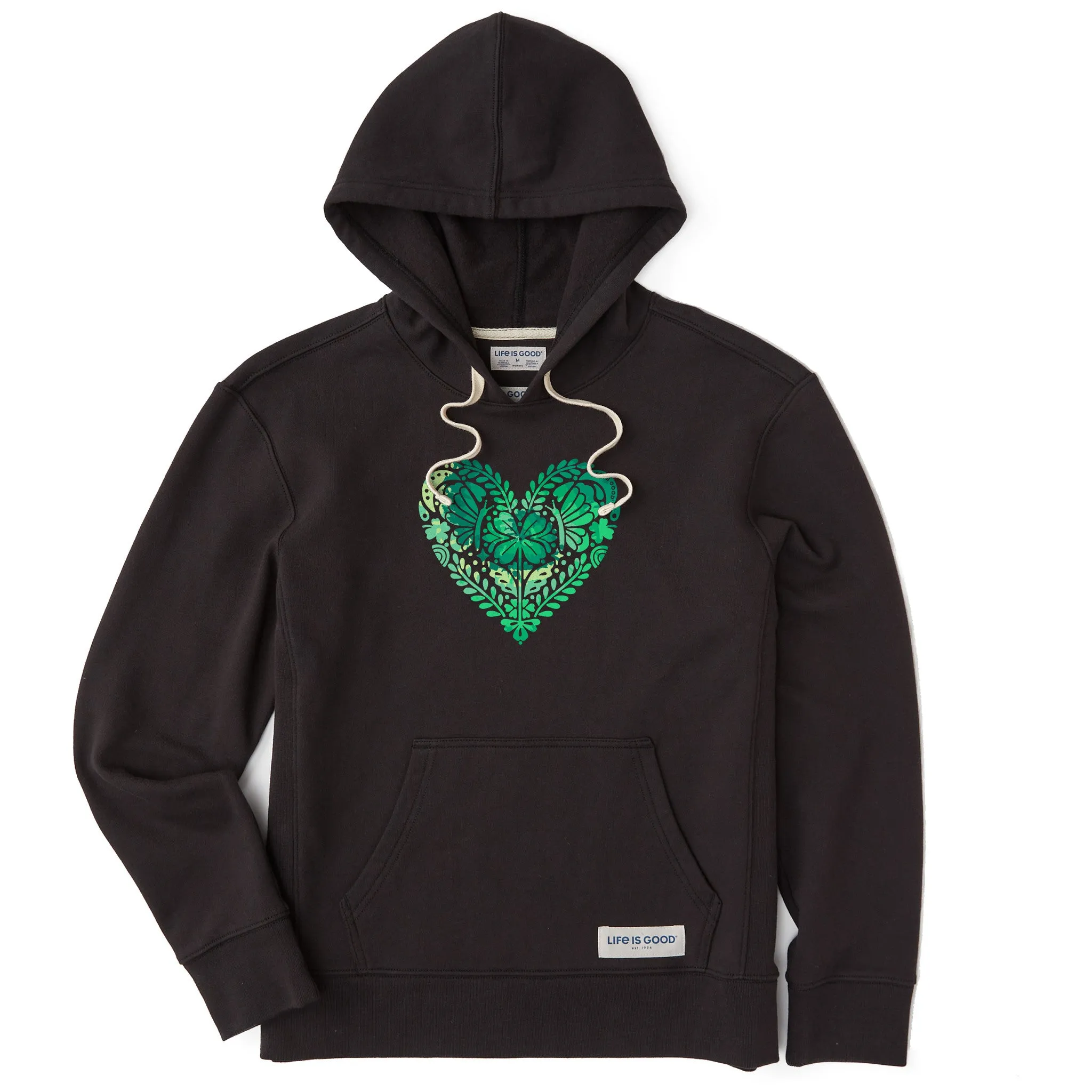 Women's Celtic Clover Heart Tie Dye Simply True Fleece Hoodie Cozy Chic product snowboarding suitability