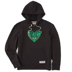Contrast Stitching product skiing suitability Women's Celtic Clover Heart Tie Dye Simply True Fleece Hoodie