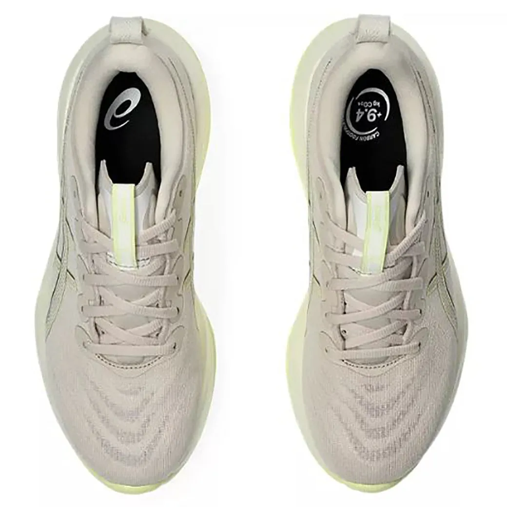 forefoot Womens Asics Gel-Cumulus 27 Wide in Mineral Beige/Huddle Yellow