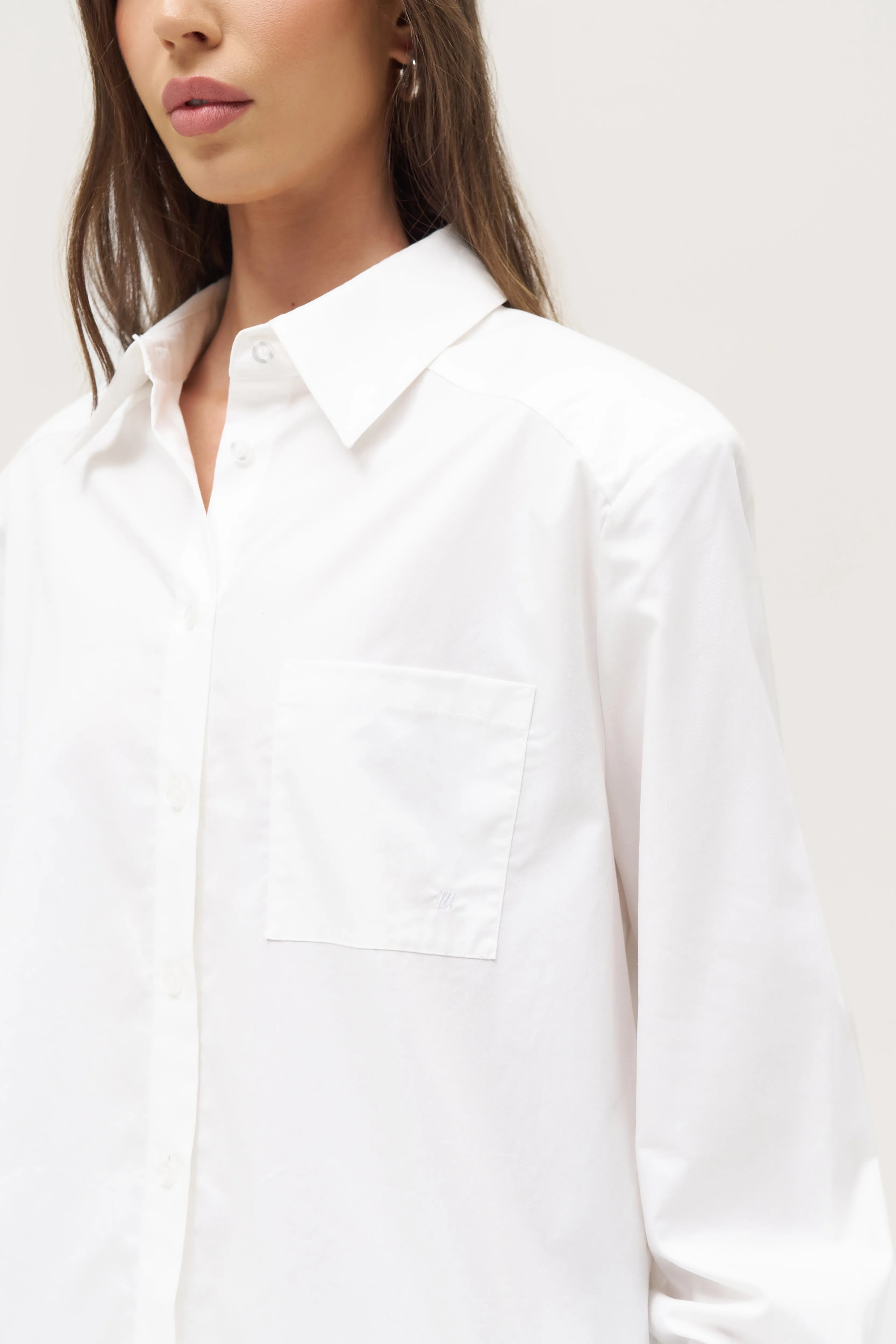 All Tied Up Oversized Shirt - White Slim Comfort