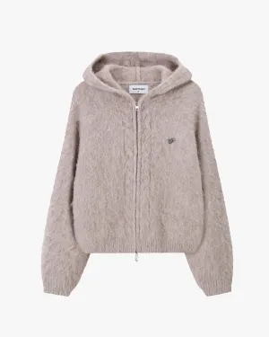 Multi purpose design Work Day Alpachino Zip-Up Knit Beige