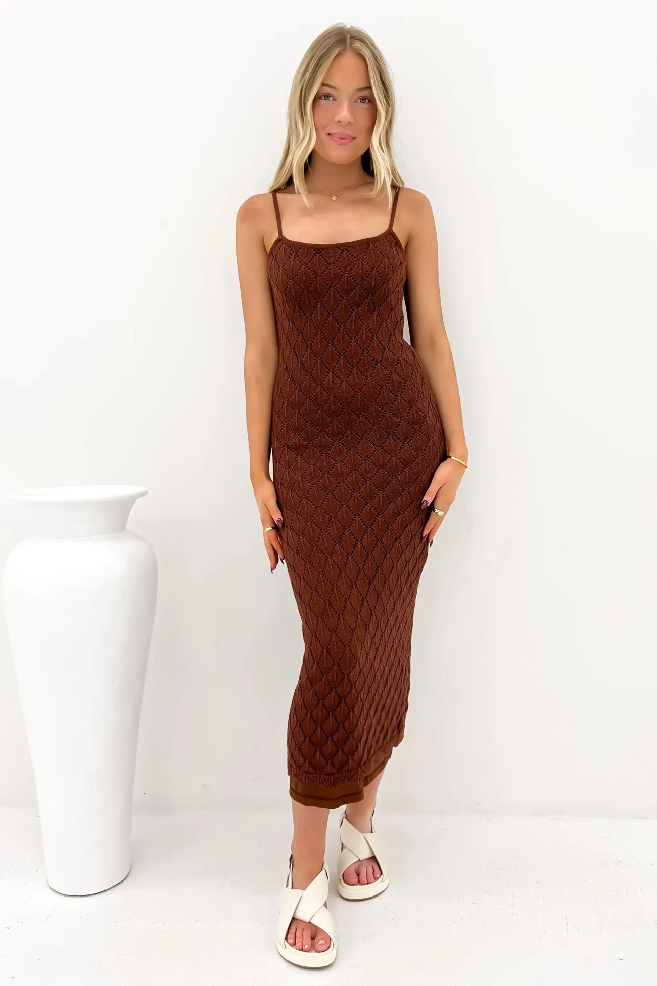 Gloss Accent Hunter Maxi Dress Brown