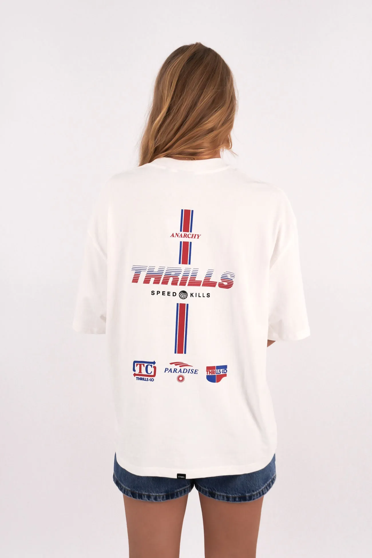 Soft Breathable Anarchy In Paradise Oversized Tee Dirty White