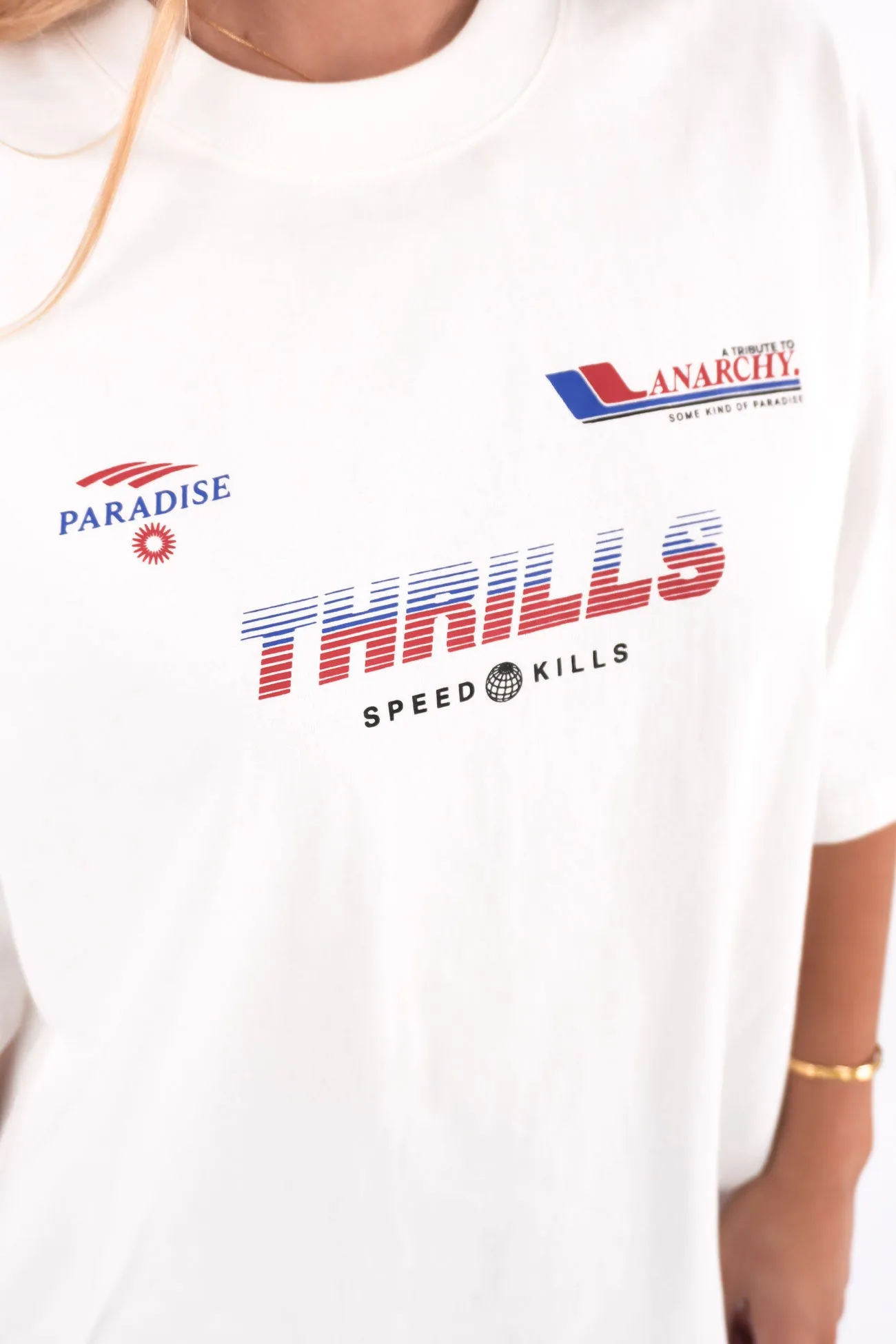 All-Day Stretch Modern innovation Anarchy In Paradise Oversized Tee Dirty White