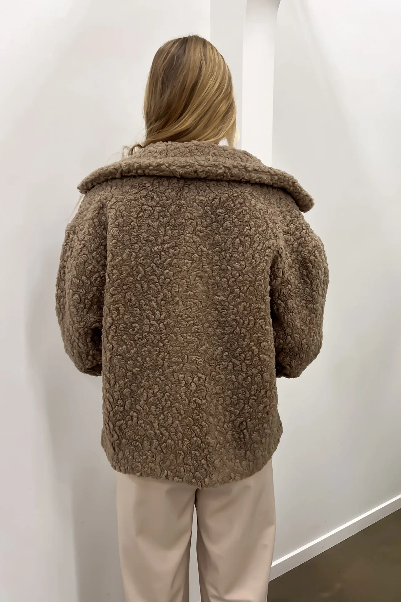 Andrew Teddy Jacket Mocha All Season Adaptability Elastic Hem Adjustment