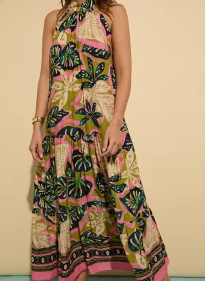 Anouk?Printed Sleeveless Maxi?Dress Night Out Front-Zip