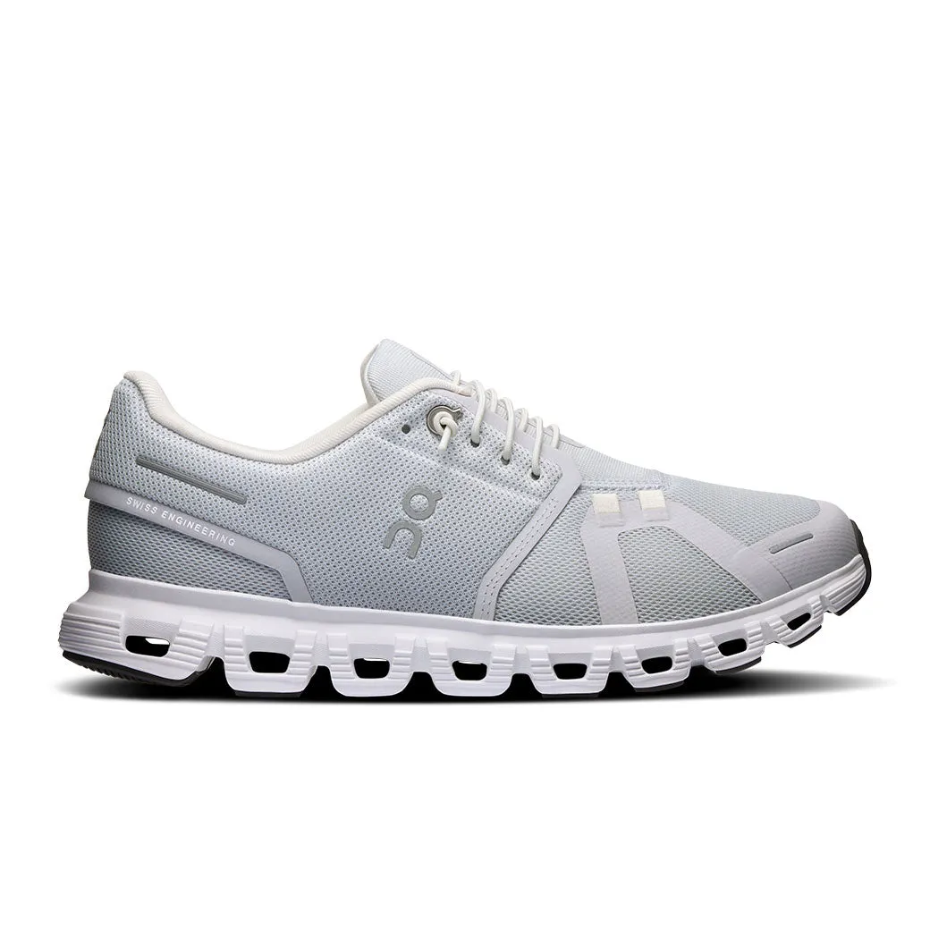 Womens On Running Cloud 6 in Glacier/White fitness - club running shoes Flexible Outsole Grip