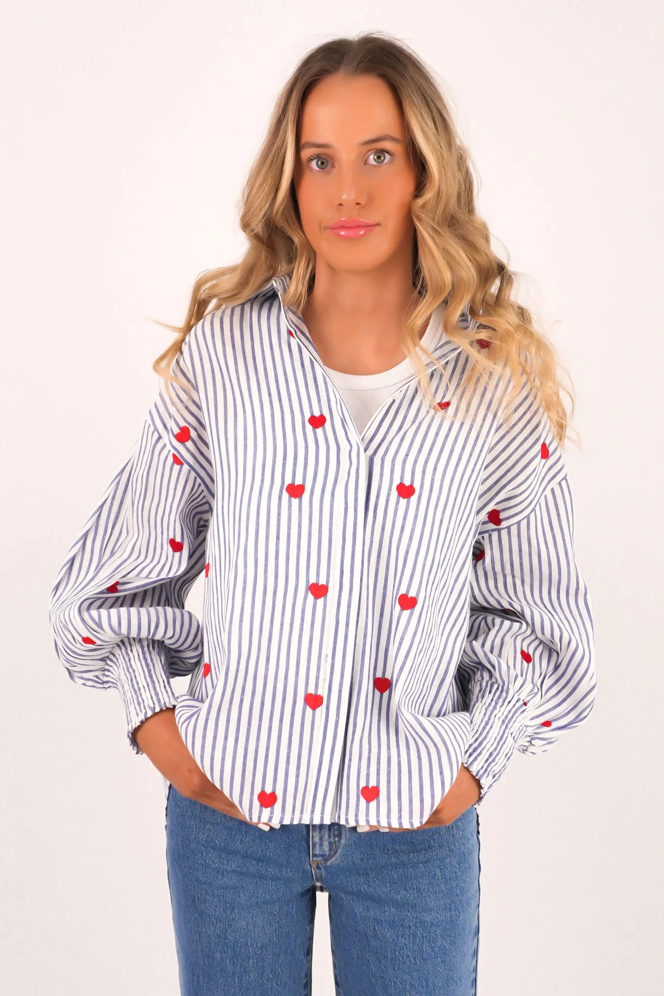 Zavier Shirt Blue Stripe Classic Cut dry cleanable