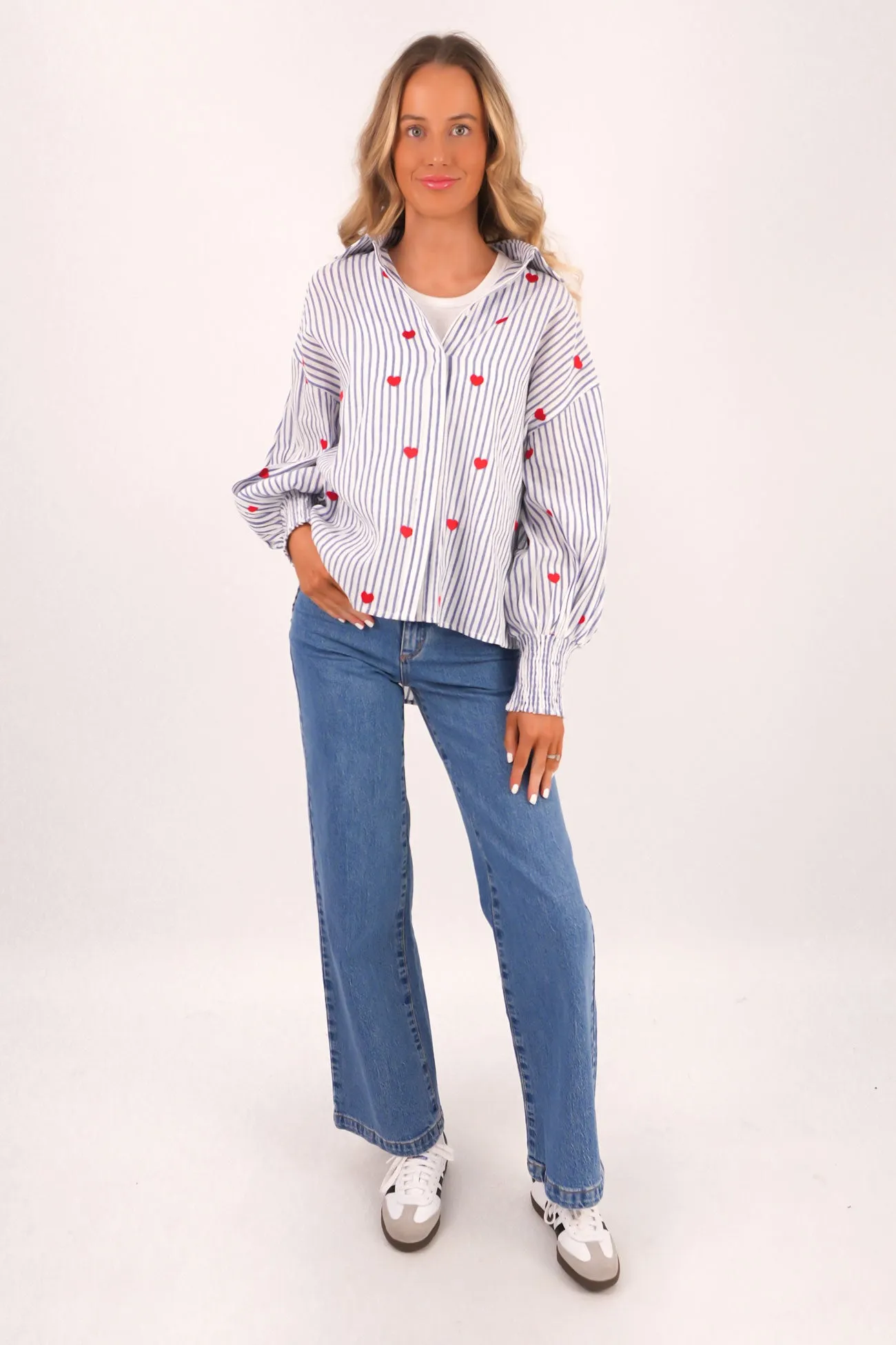 Oversized Fit Smart Layering Zavier Shirt Blue Stripe