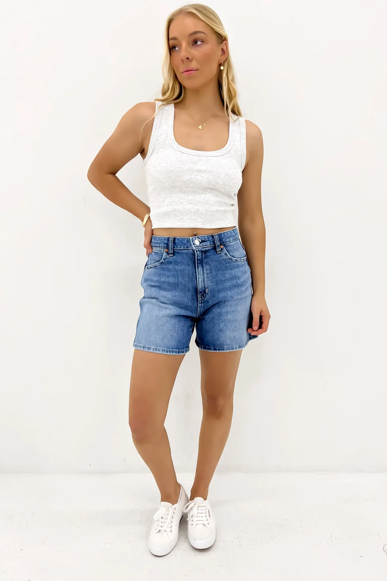 Sport Flex Wear Daytime Style Hi A-Line Short Blue Shelter