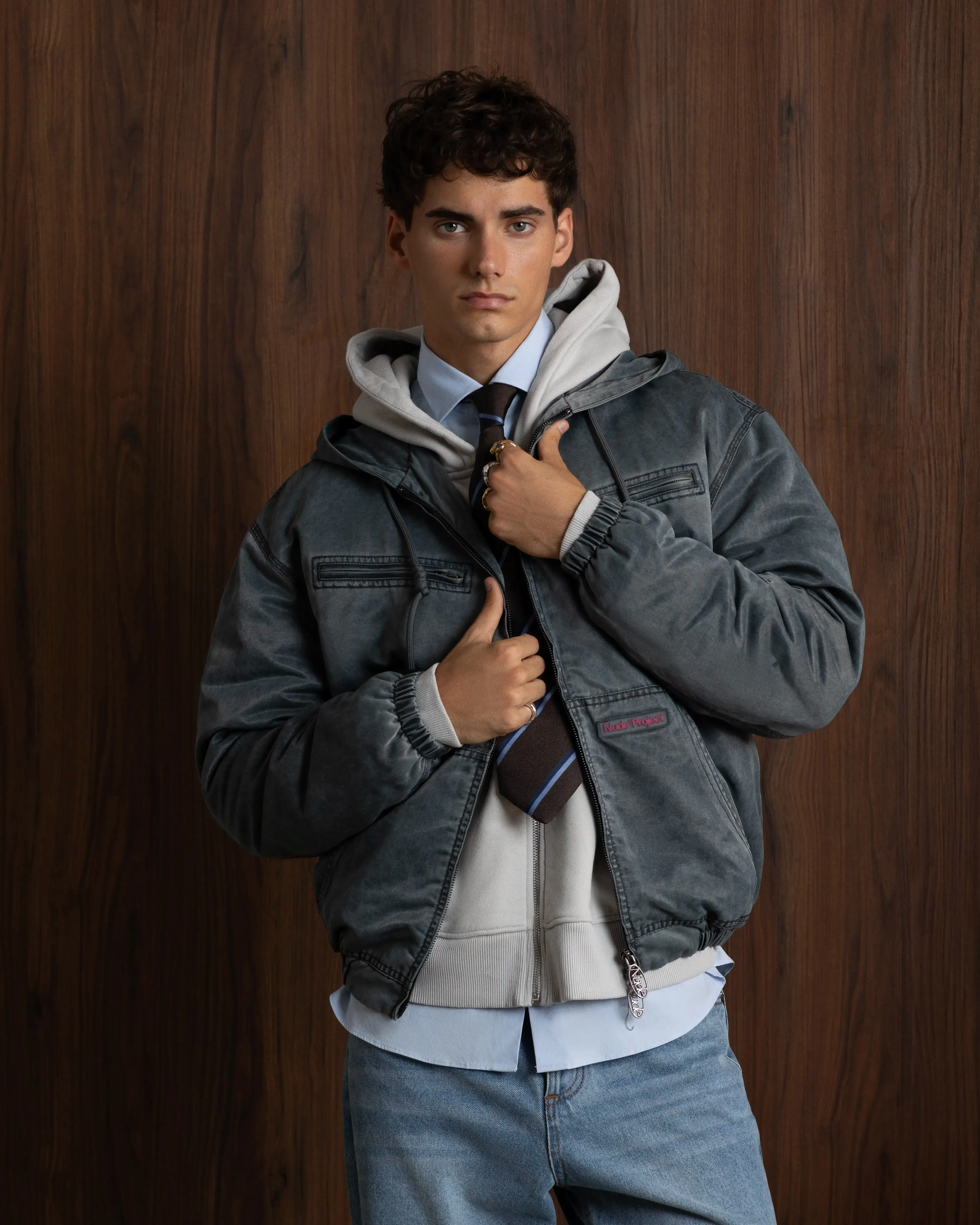 Comfy Worker Jacket Ash Light Reflective Zippers