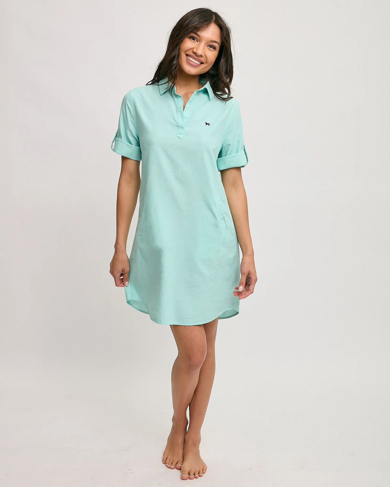Feminine Touch Timeless Layering Ladies Sandy Chambray Dress