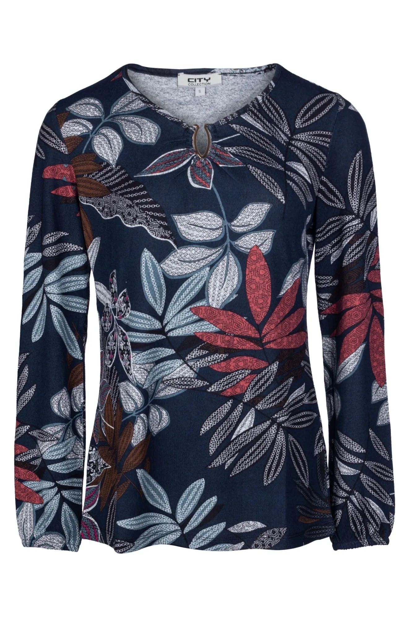 Classic Jeans Warm Touch Top with side rouching | Atlantic Fern | 7908B1