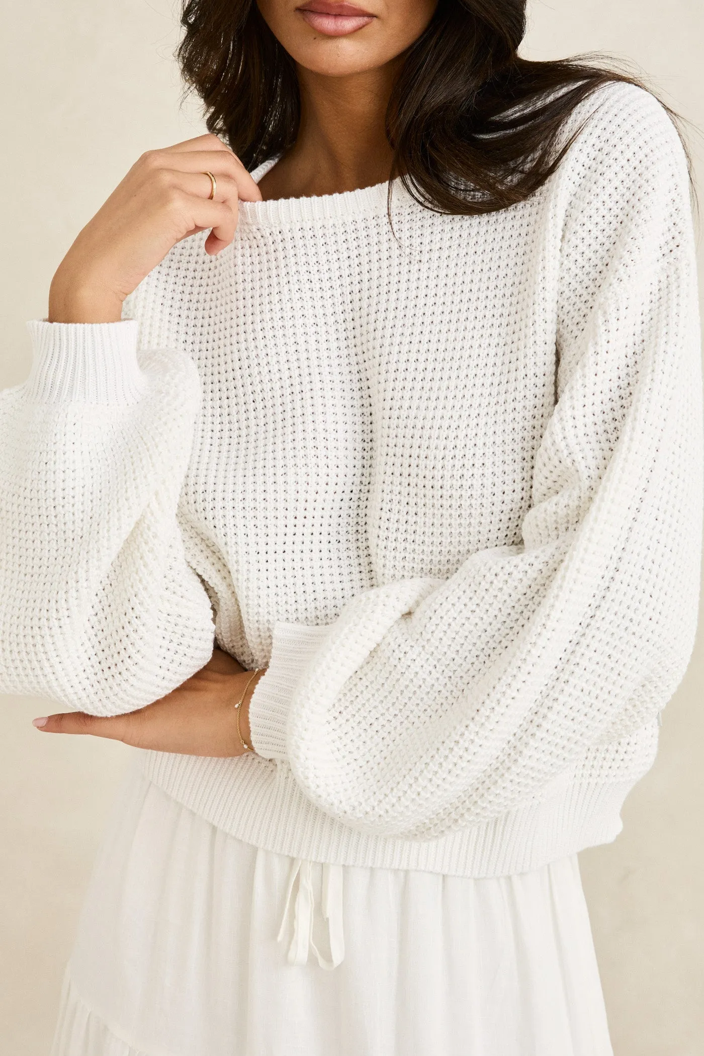 Classic Knit Jumper White Core Style Classic Shape