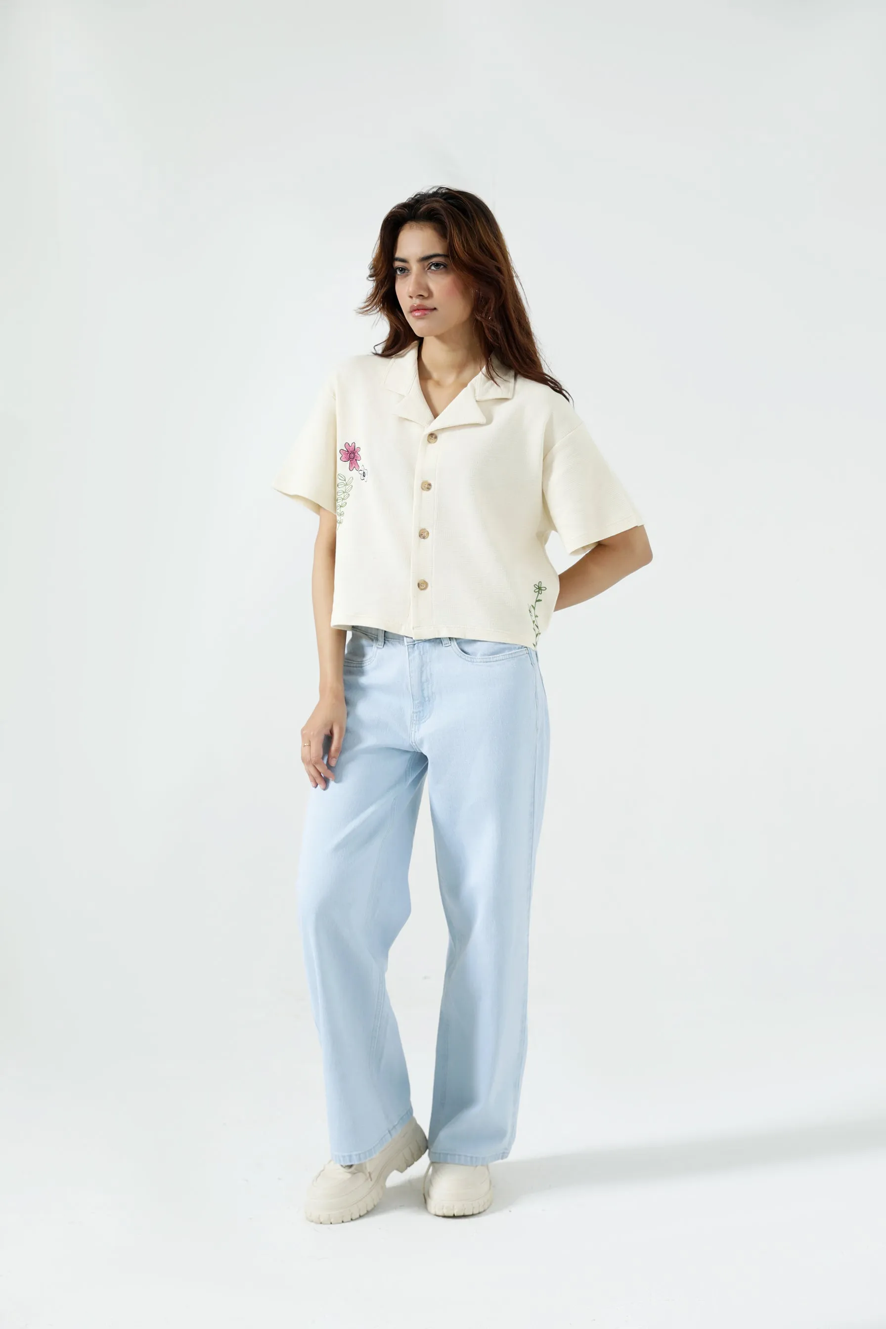 TearResistant Fabric EMBROIDERED TEXTURED KNITTED TOP