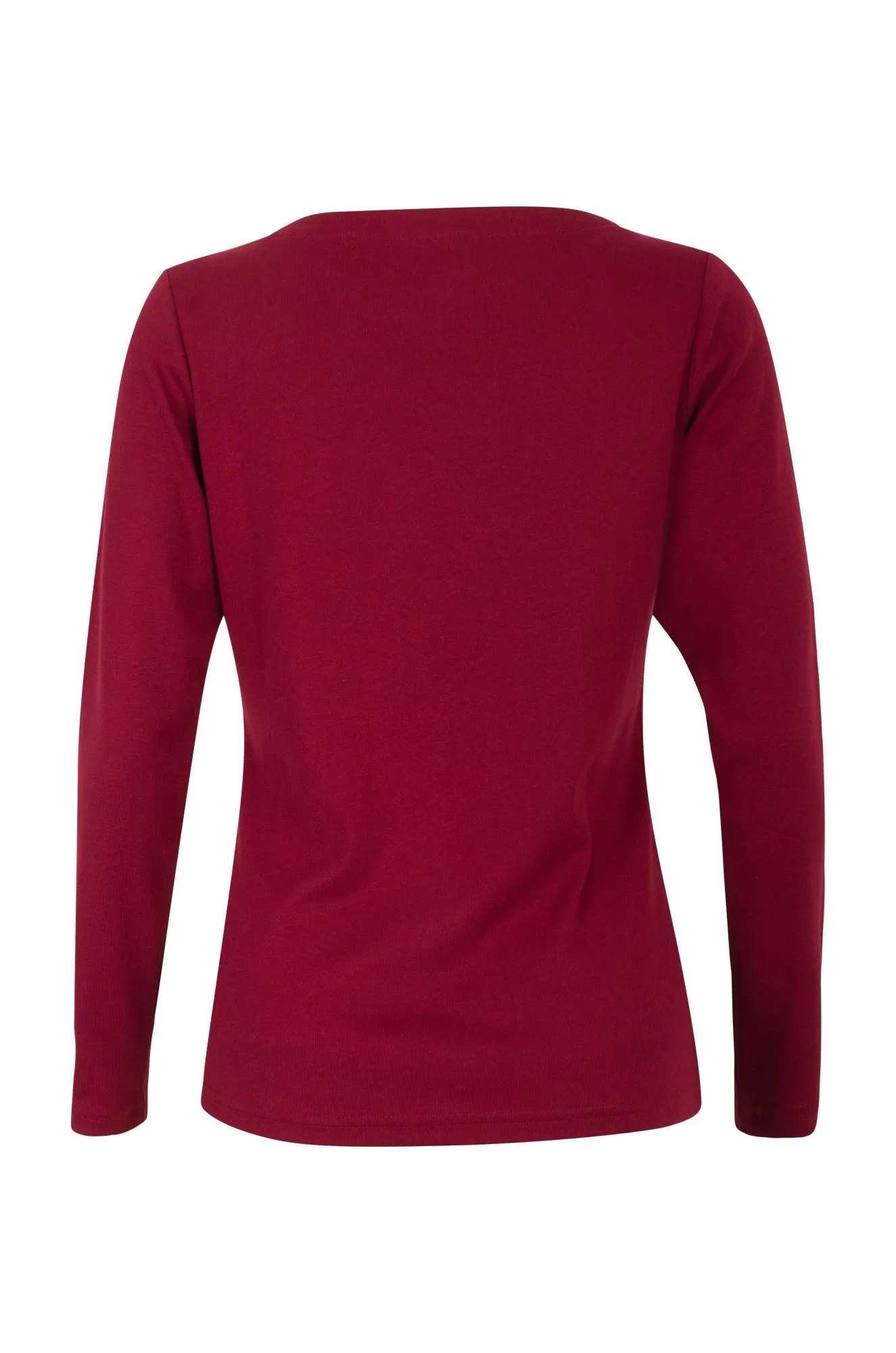 1x1 Rib Cotton Poly Top | Berry | 6551B1 Cozy Jacket Casual Blouse