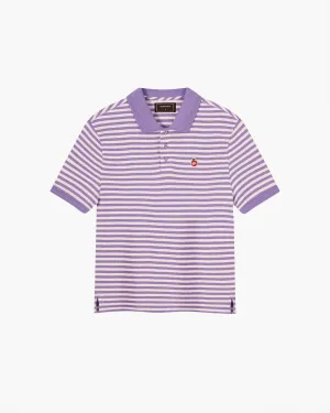 Open Heart Apple Crew Stripes Polo Purple