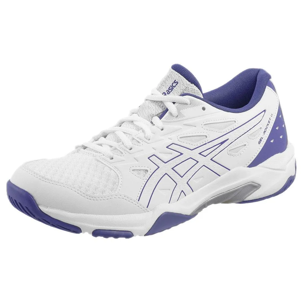 Asics Women's Gel-Rocket 11 - White Good Traction Comfortable Straps