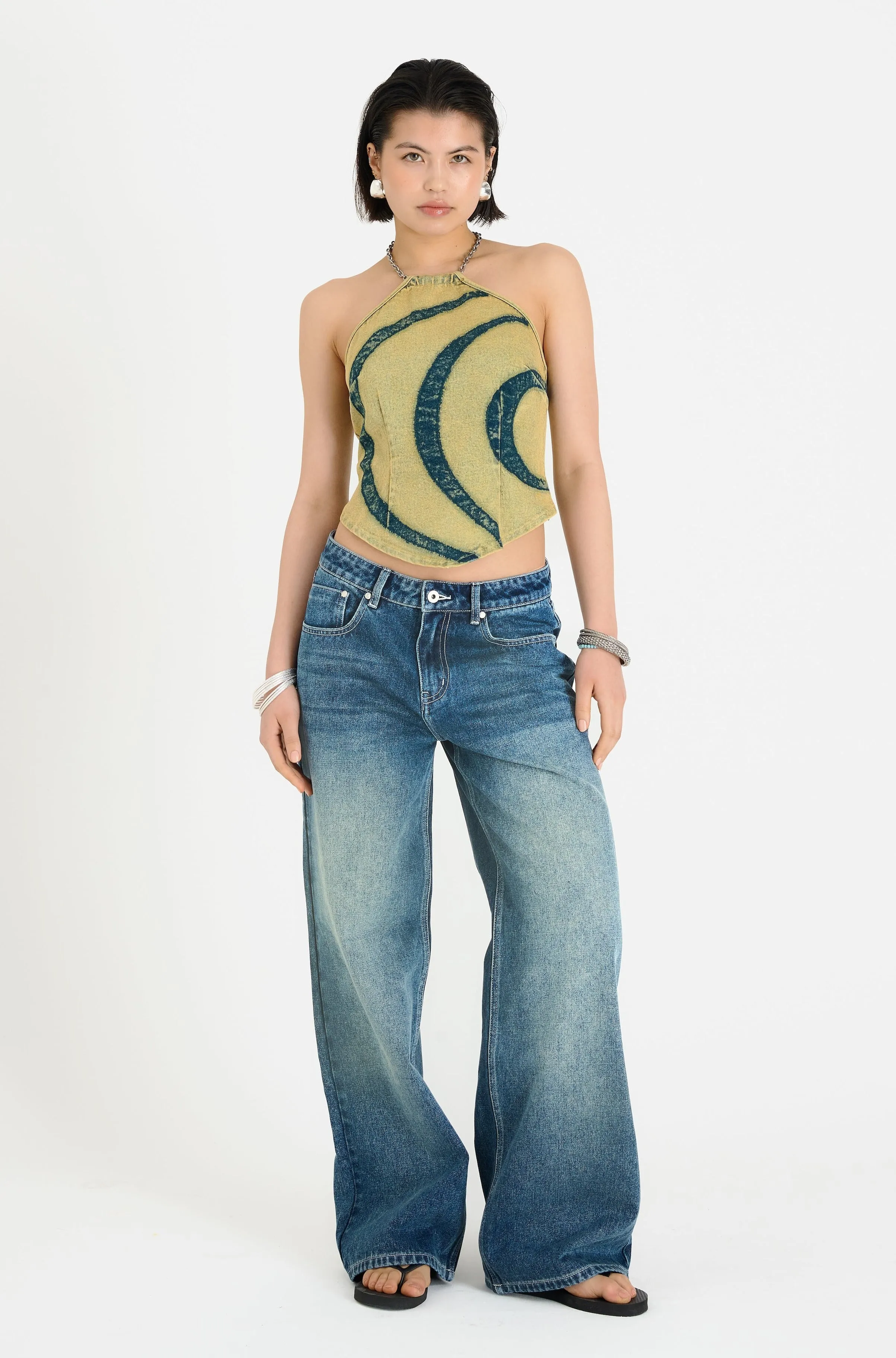 Clear Glow Party Ready Ariel Halter Neck Top