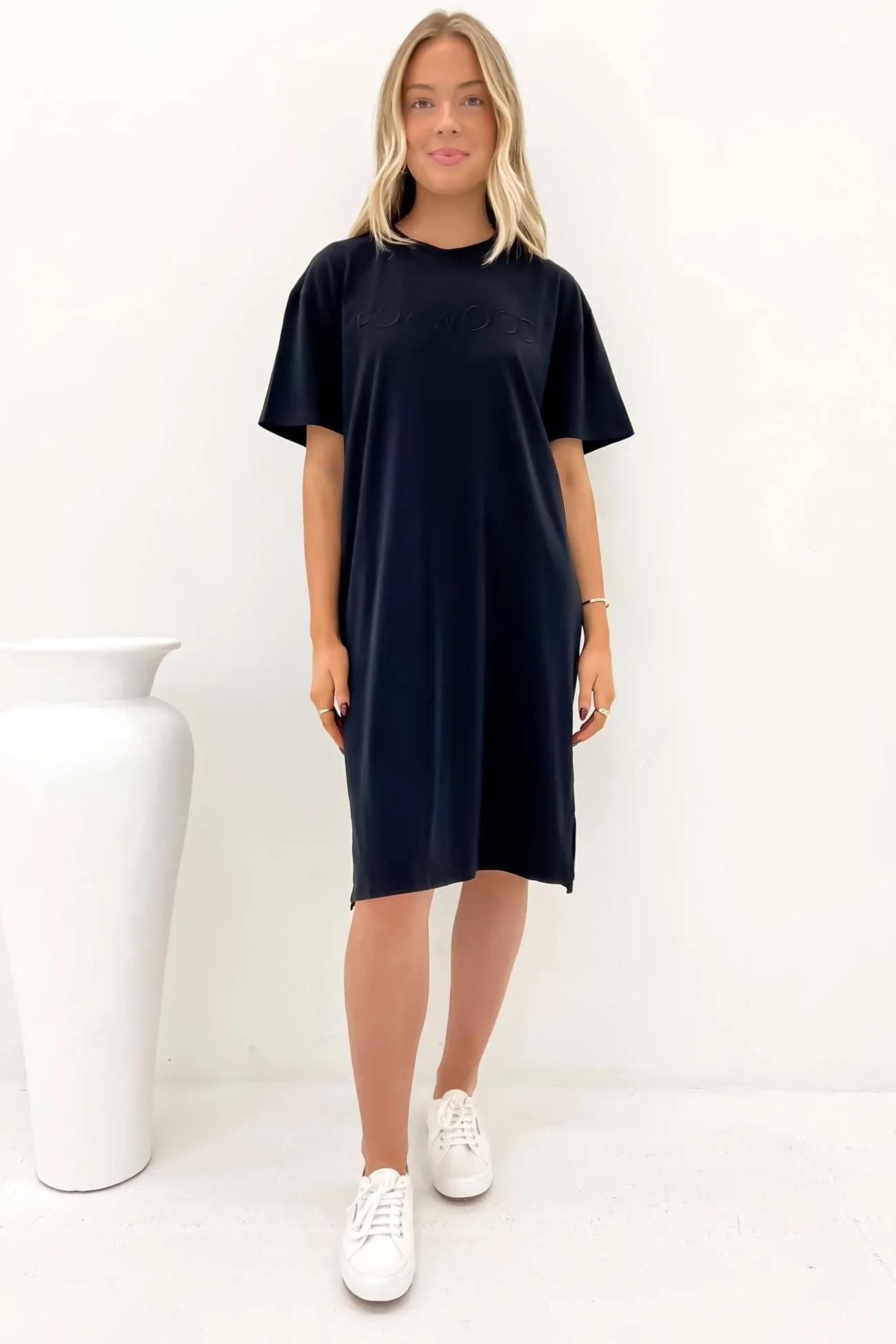 Simplified Tee Dress Washed Black Relaxed Fit Look budget-friendly