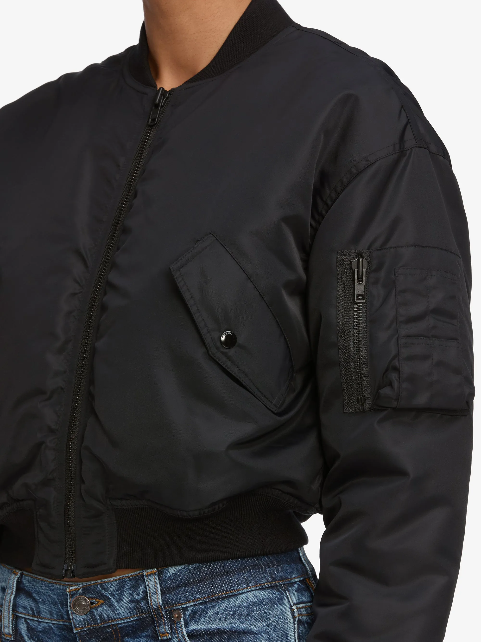 The Nylon Bomber Jacket -- Black NonRestrictive Movement Design