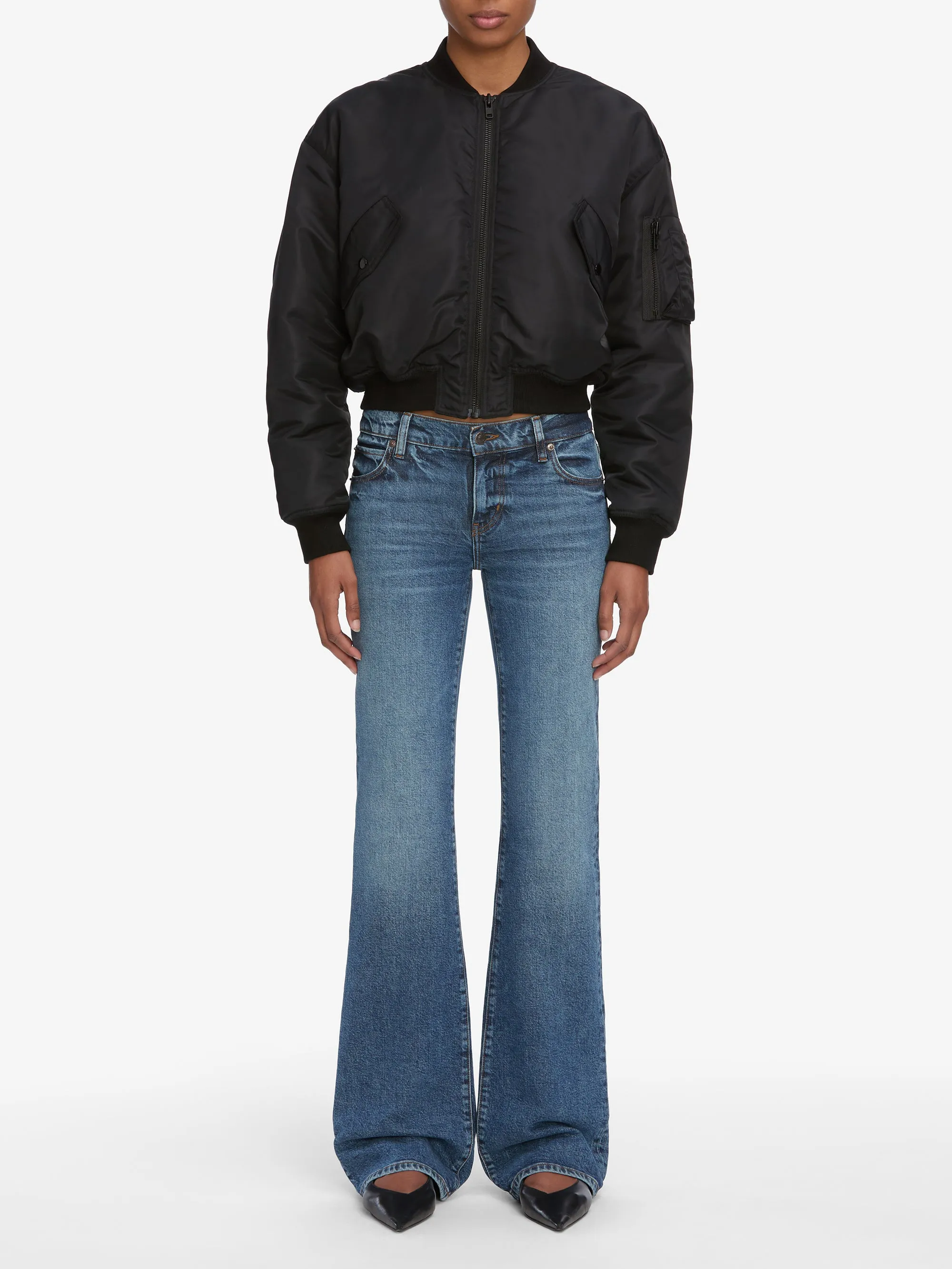 Flexible Comfort The Nylon Bomber Jacket -- Black