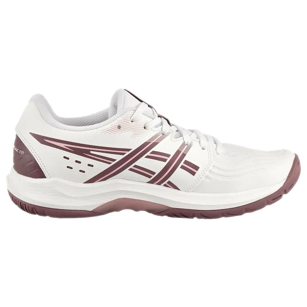 Breathable Ventilation Reinforced Sides Asics Women's Powerbreak FF - White/Dusty Mauve