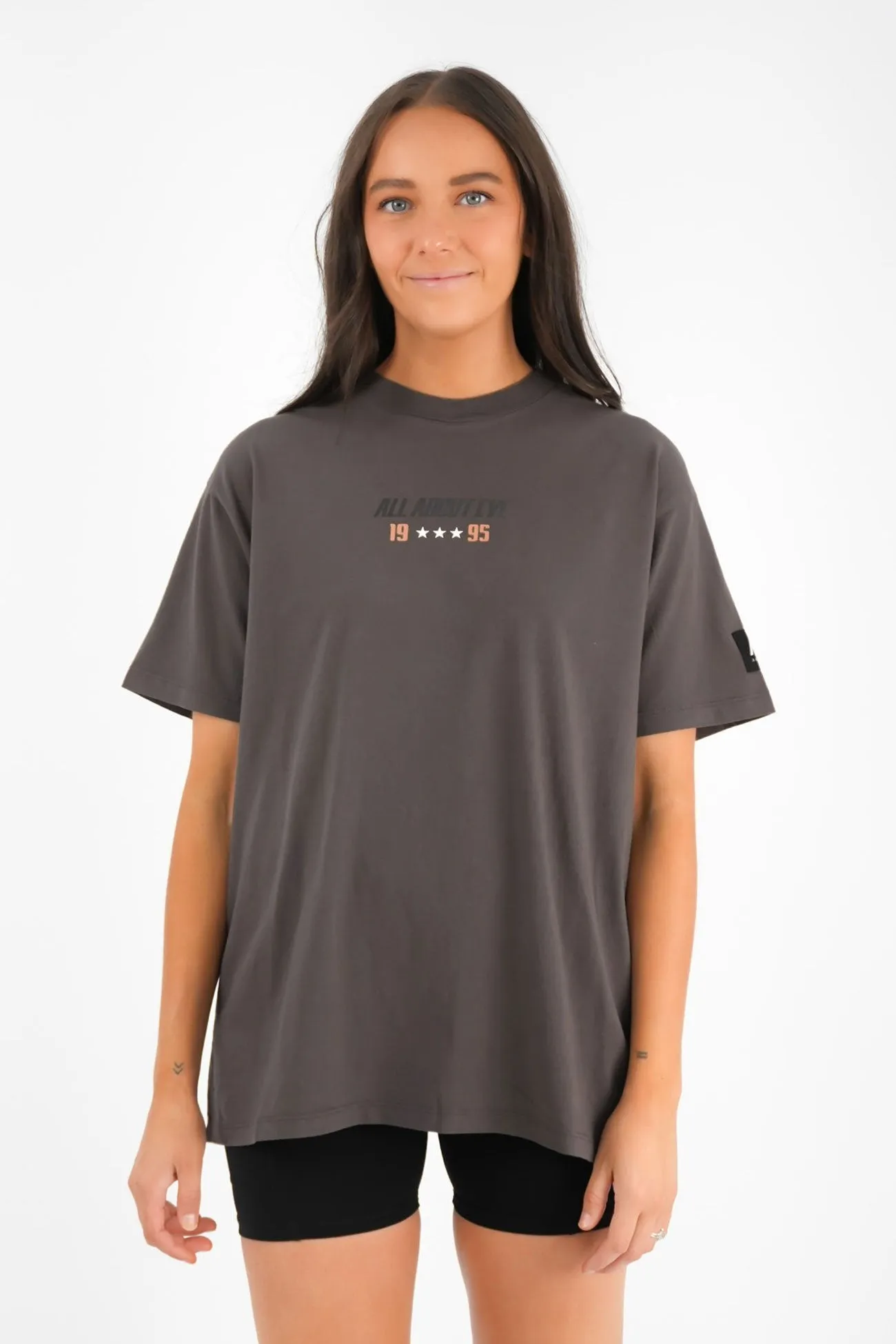 Performance Oversized Tee Charcoal Tagless Comfort