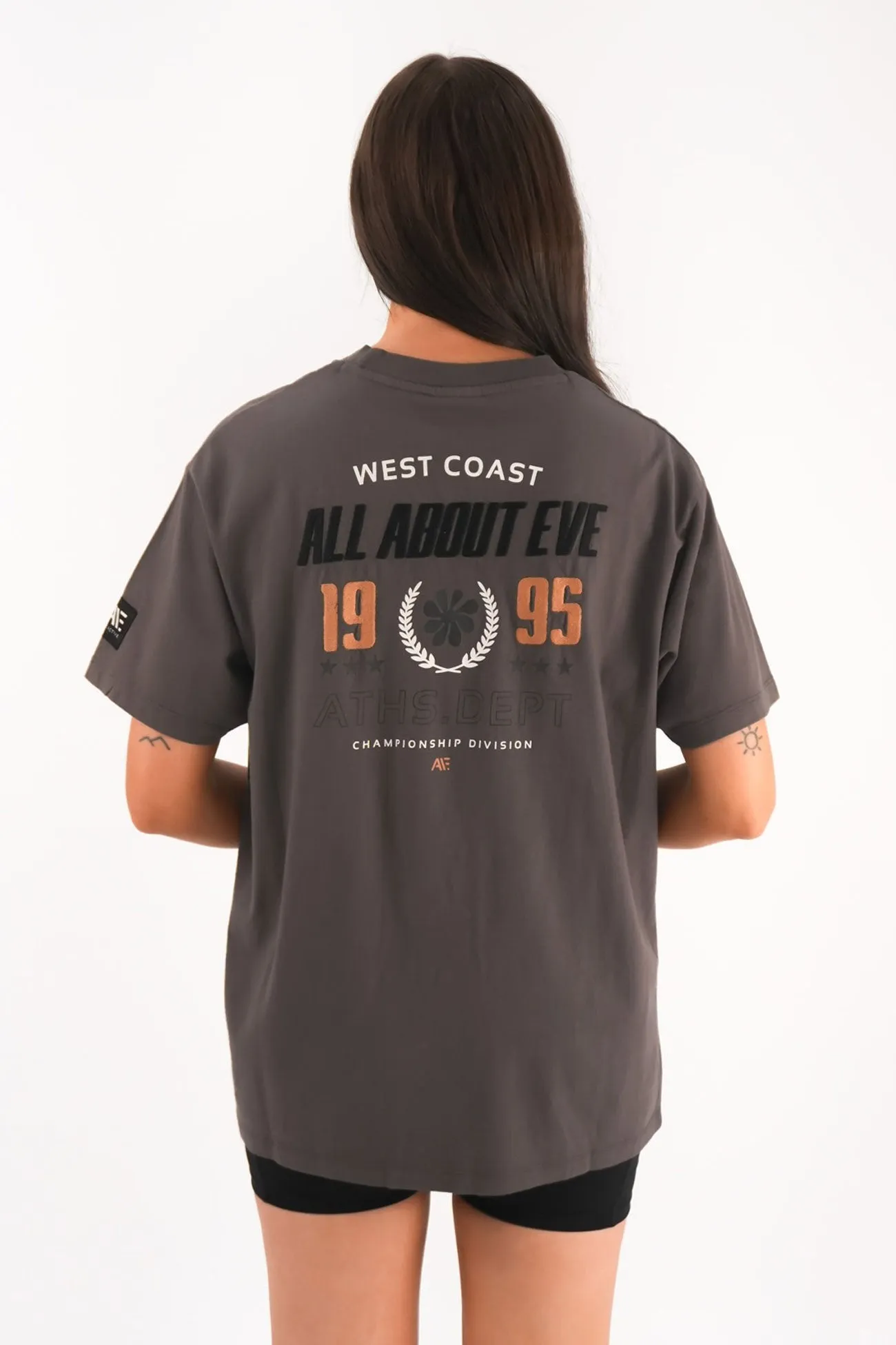 All Day Flex Stylish and Comfortable Performance Oversized Tee Charcoal