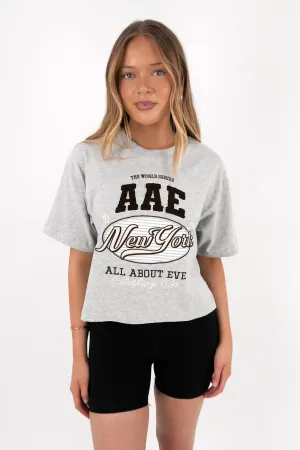 Breathable touch Athletica Relaxed Crop Tee Grey Marle