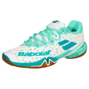 Ventilated Narrow Fit Babolat Women's Shadow 4 - White/Lagoon