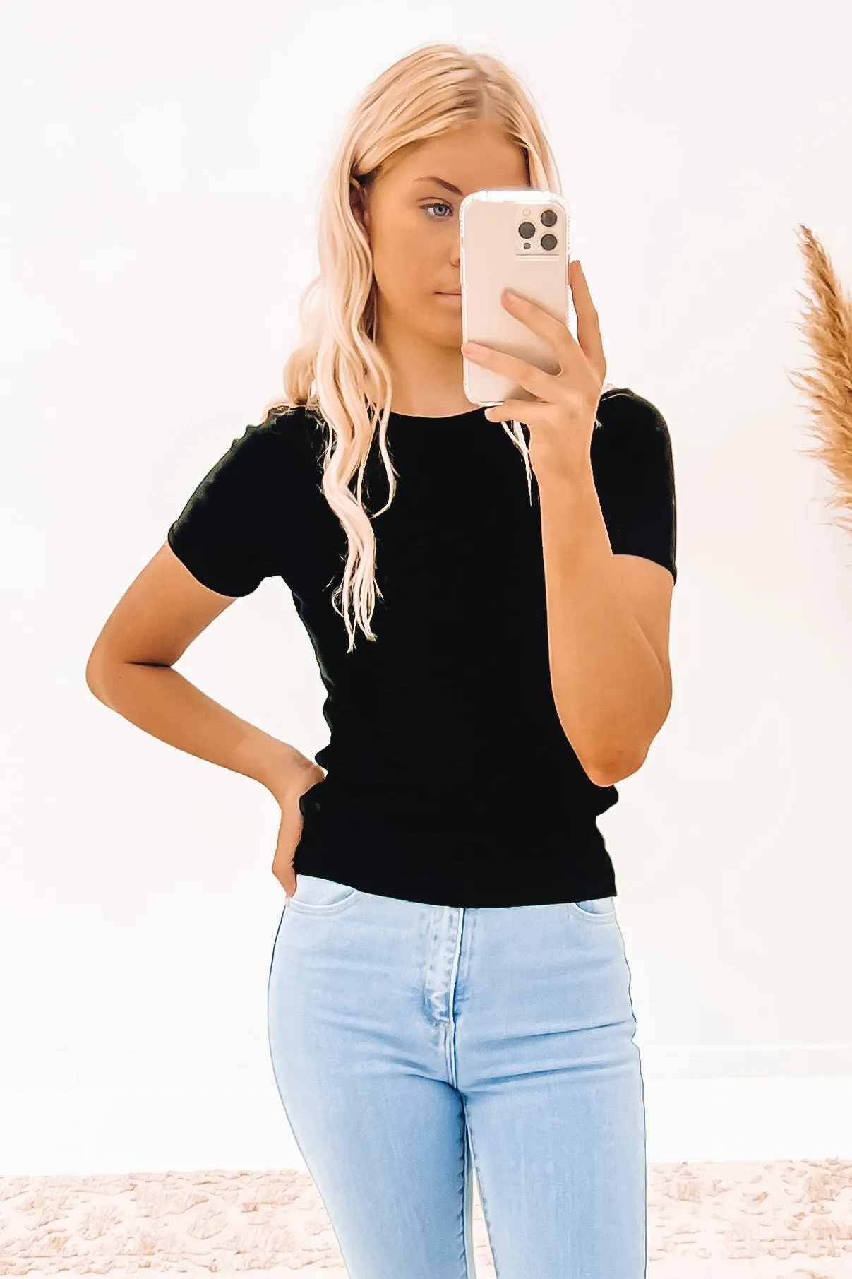 AntiBacterialTreatment Baby Rib Tee Black