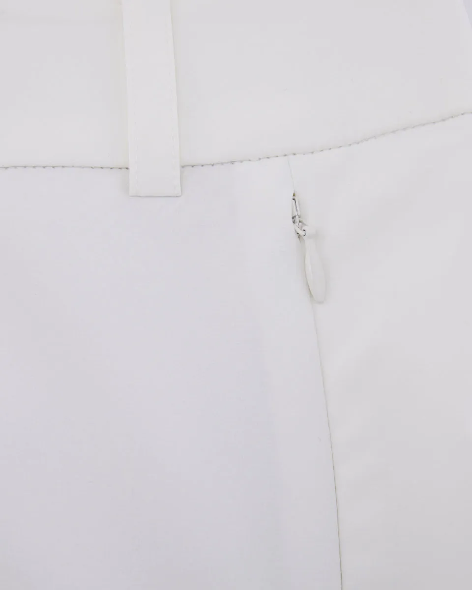 Back band H-line skirt - White Minimalist Trim Wrinkle Resistant Finish