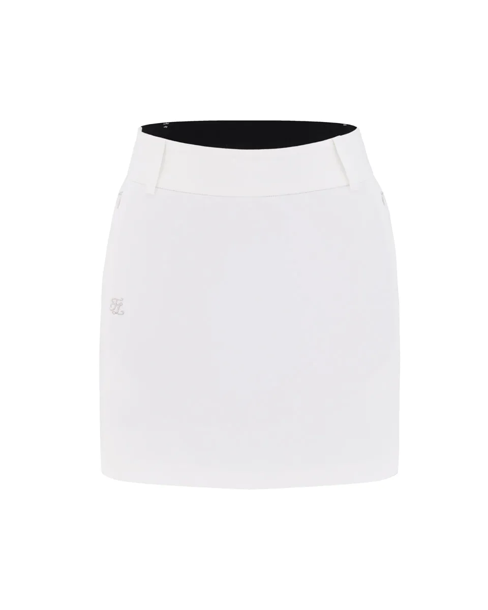 Light Flow Back band H-line skirt - White