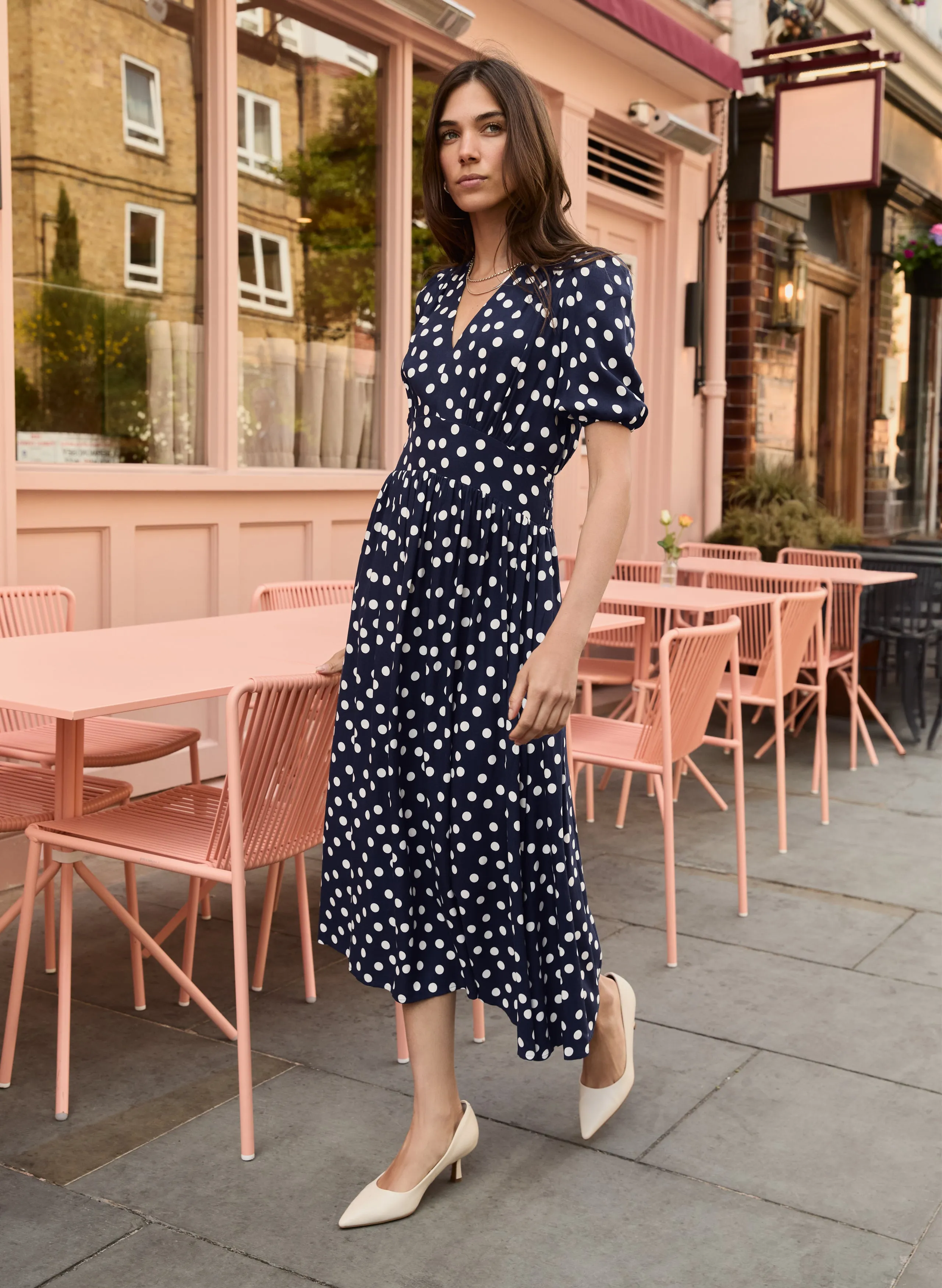 Lina Printed?Midi Dress Versatile and Comfortable
