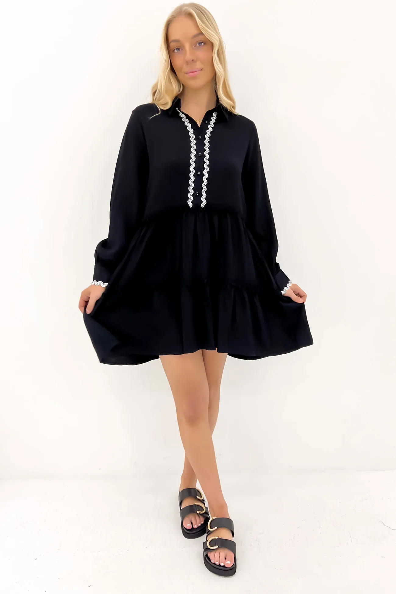 Hahnee Mini Dress Black relaxed elegance Versatile party outfit