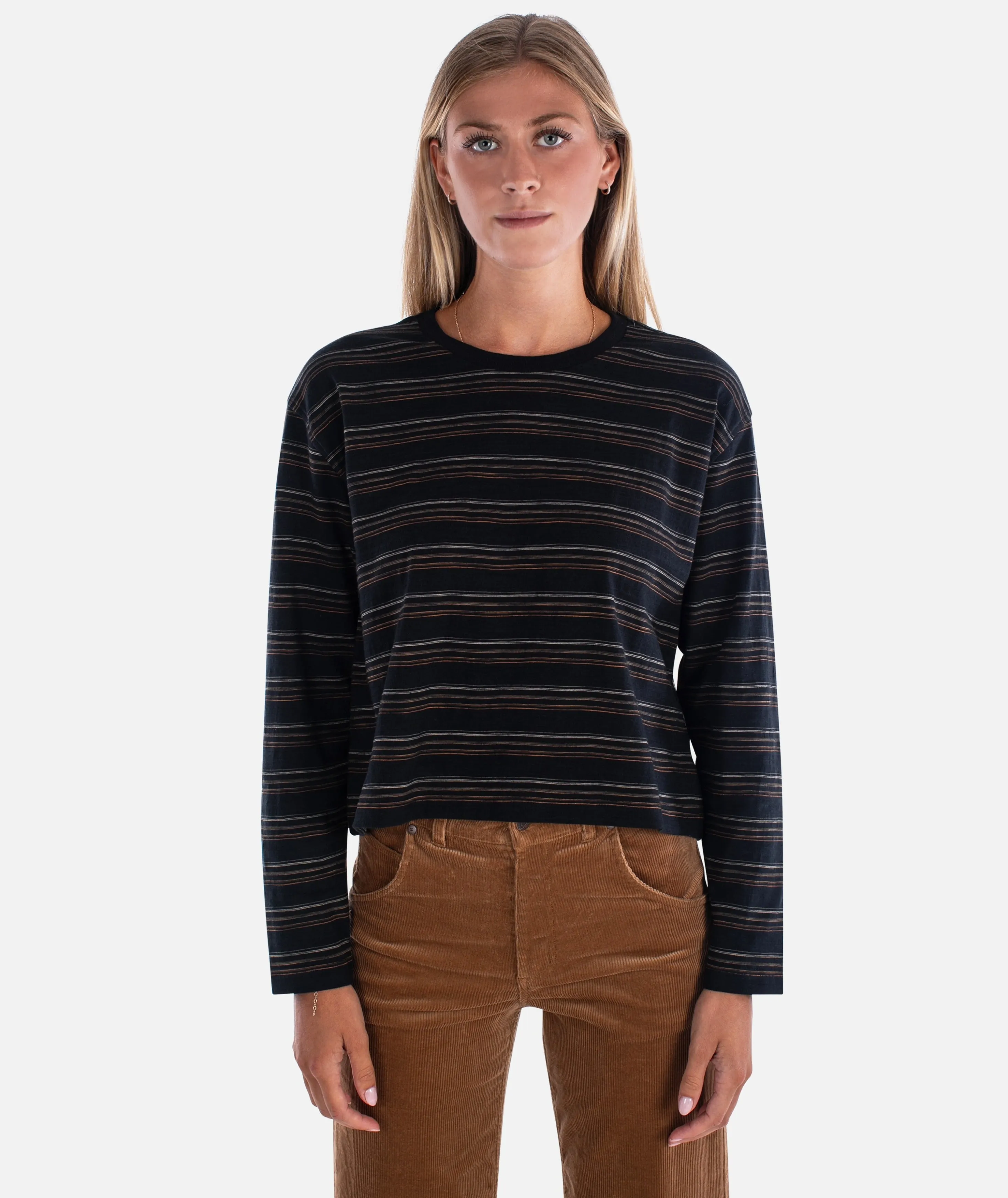 Tight Fit Barque Stripe Tee - Black