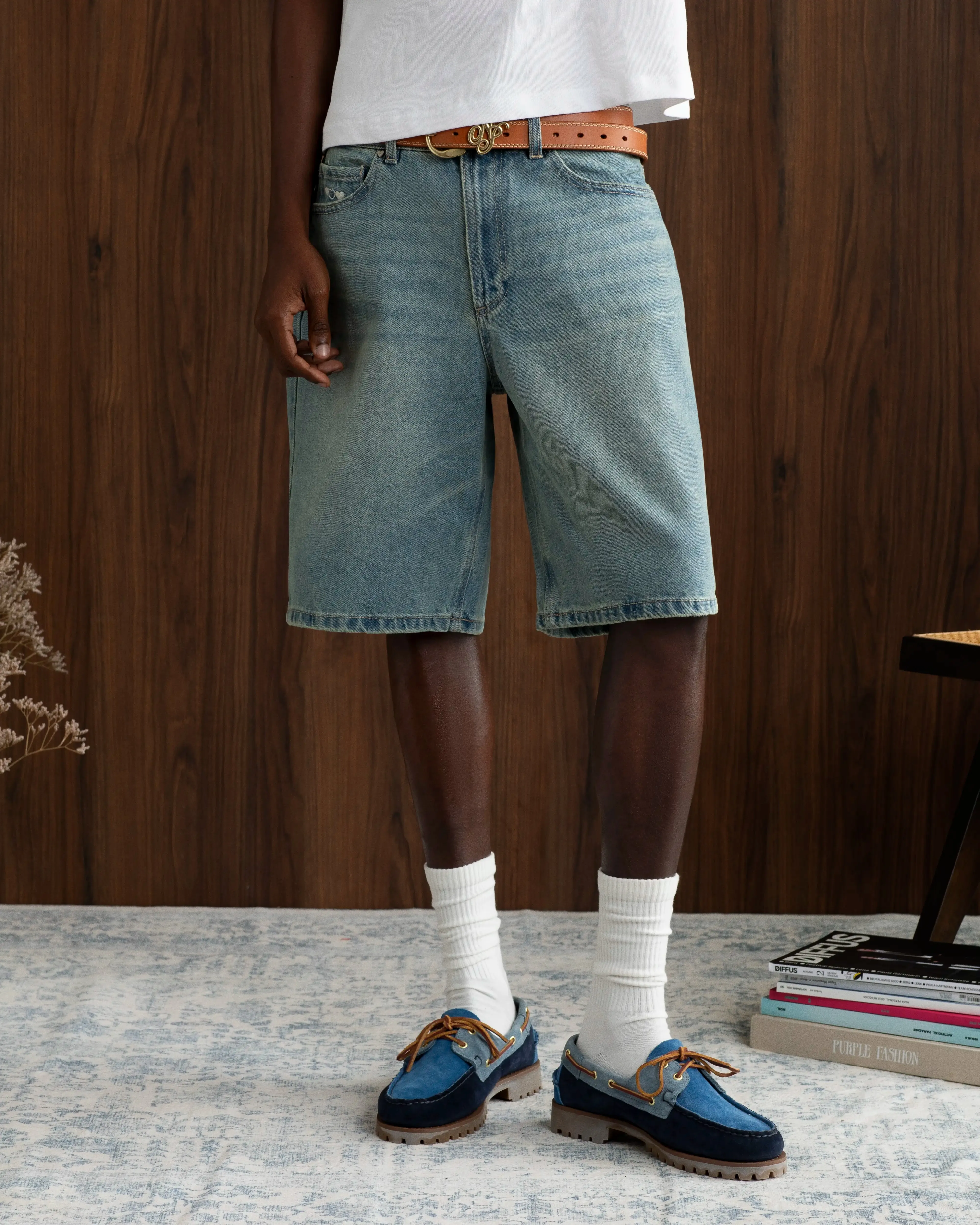 Plus Size tall sizing Basic Denim Shorts Sand Wash