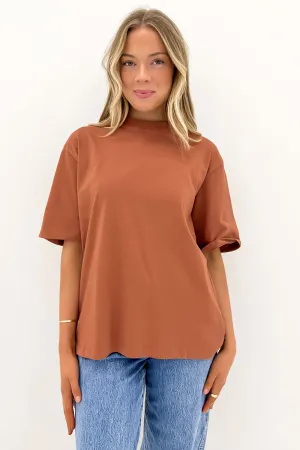 Layer-Friendly Festival wear Basic Oversized Tee Clay