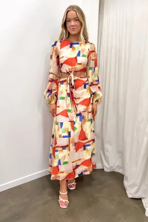 Church Proper Cozy Flex Beatrix Maxi Dress Rust Multi