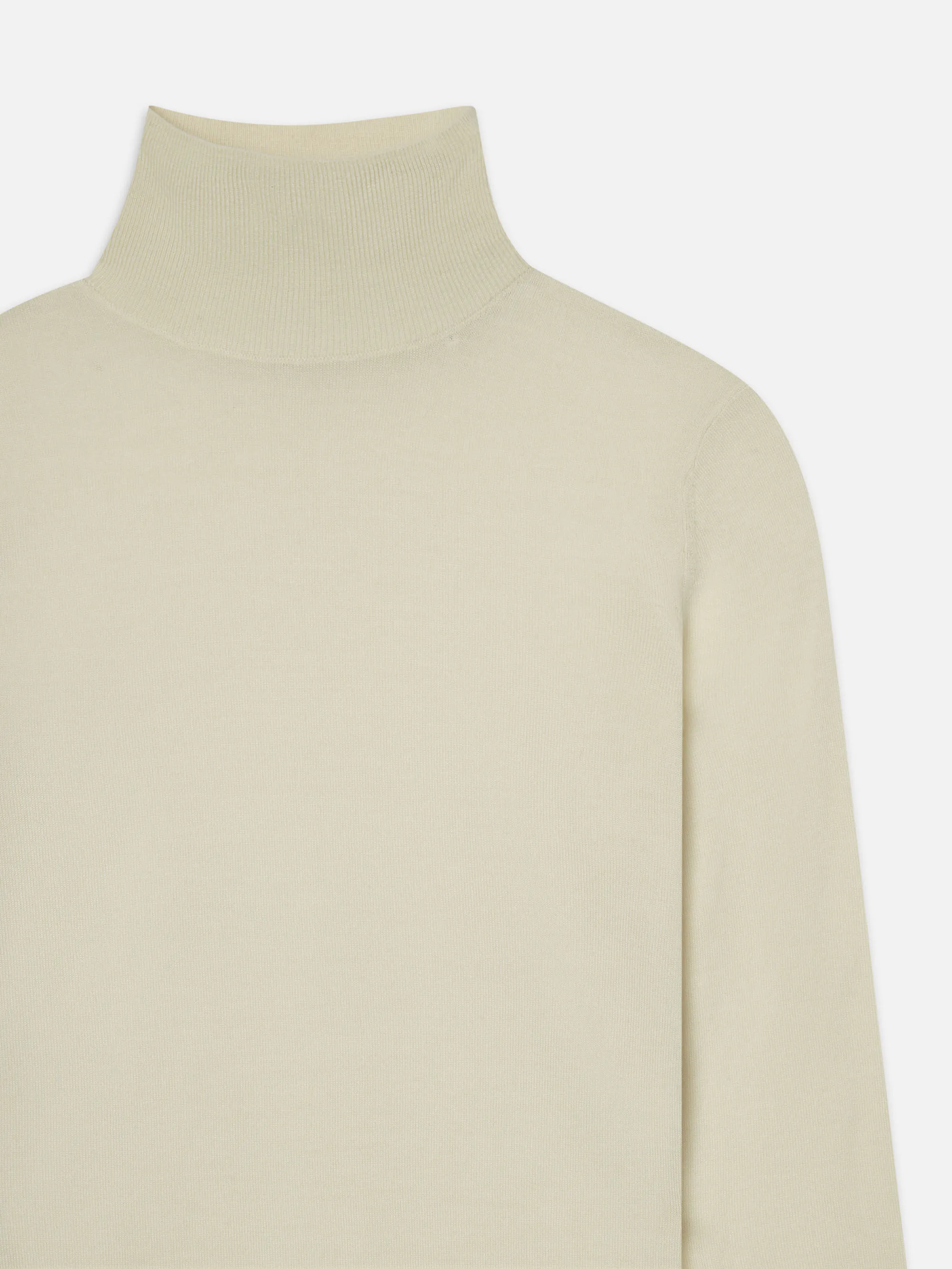 Slim Turtleneck -- Cream Daily Layered Slub Texture