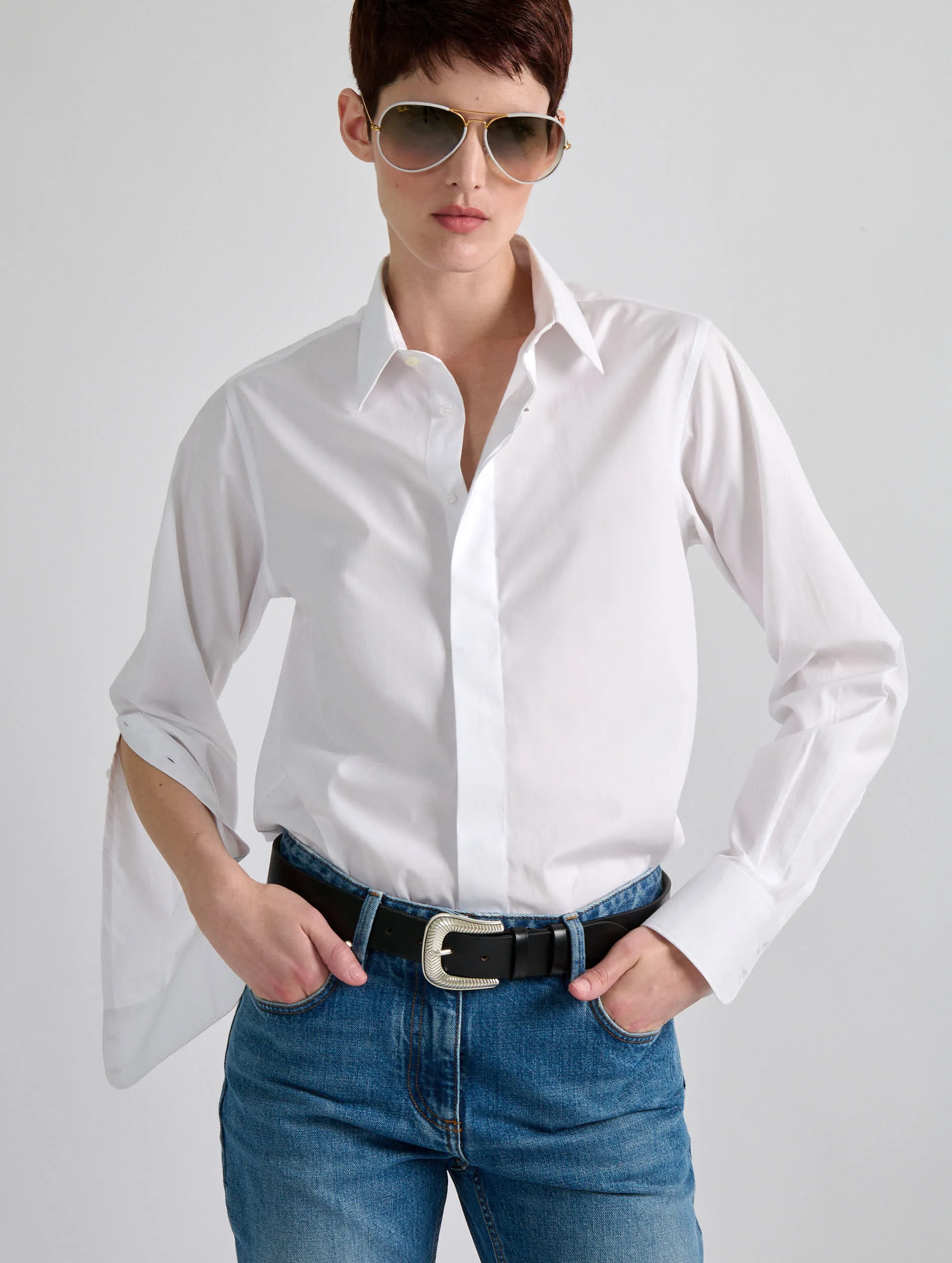 Casual Vibe Soft Touch Fabric White poplin shirt