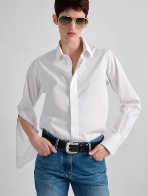 Casual Vibe Soft Touch Fabric White poplin shirt