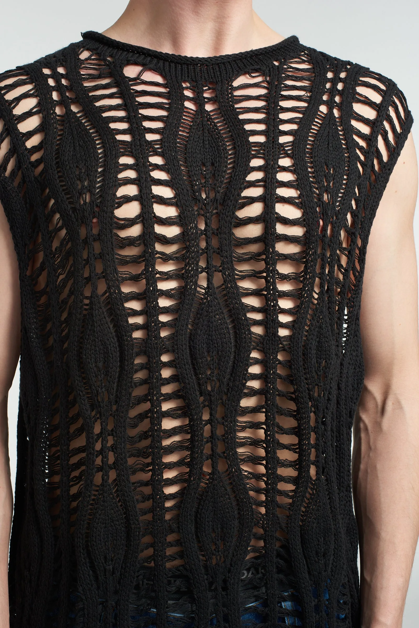MachineWashable Blackout Open Knit Vest