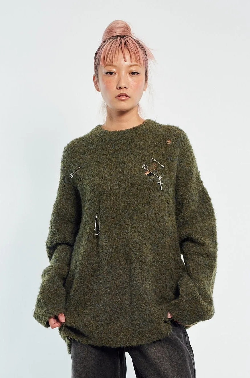 Blessed Charm Knit Khaki Subtle Detail QuickFabric Recovery