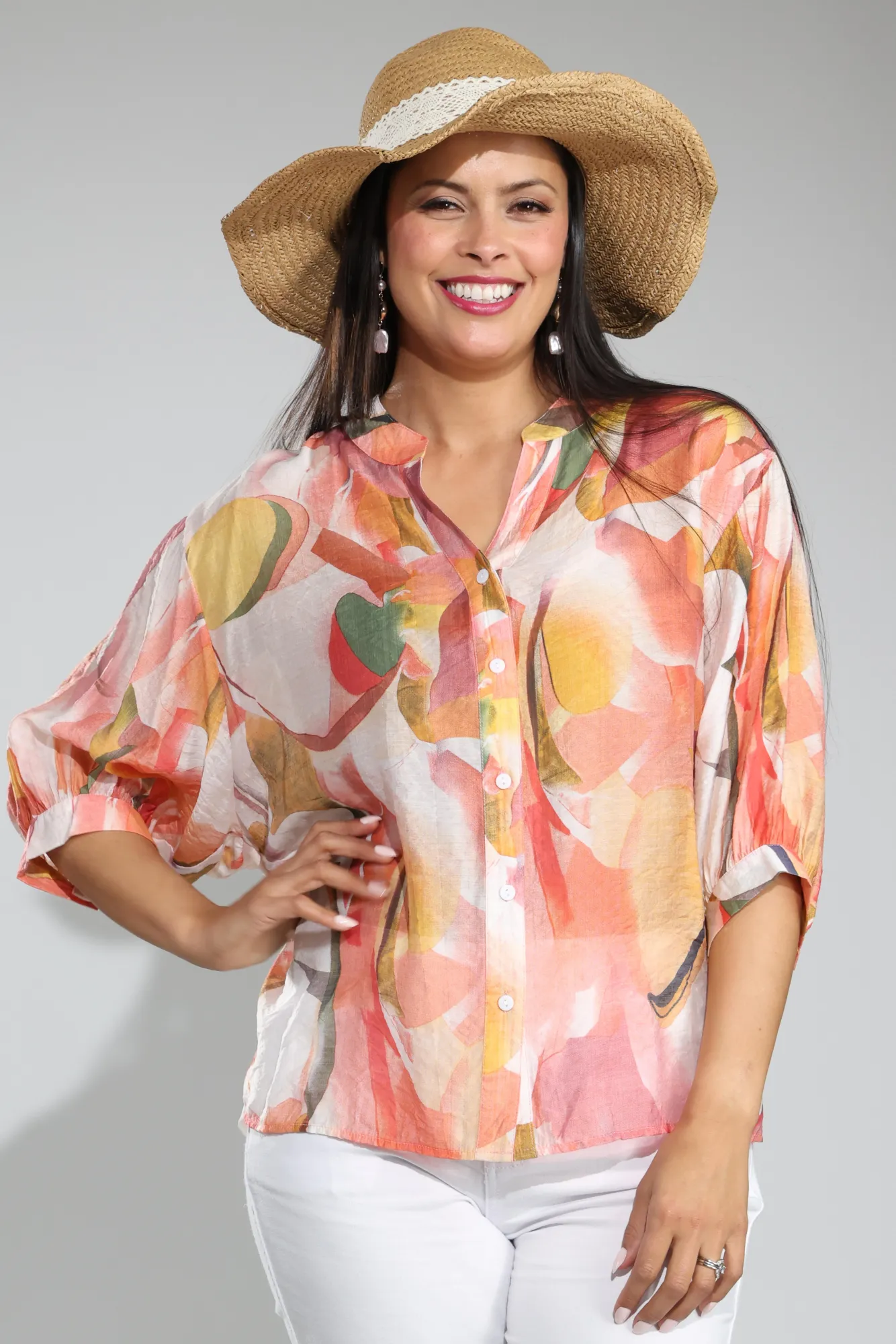 Blouse | Multi Coral | 0028C1 Casual Touch Gym clothing