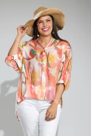 Blouse | Multi Coral | 0028C1 Sporty Active Wear