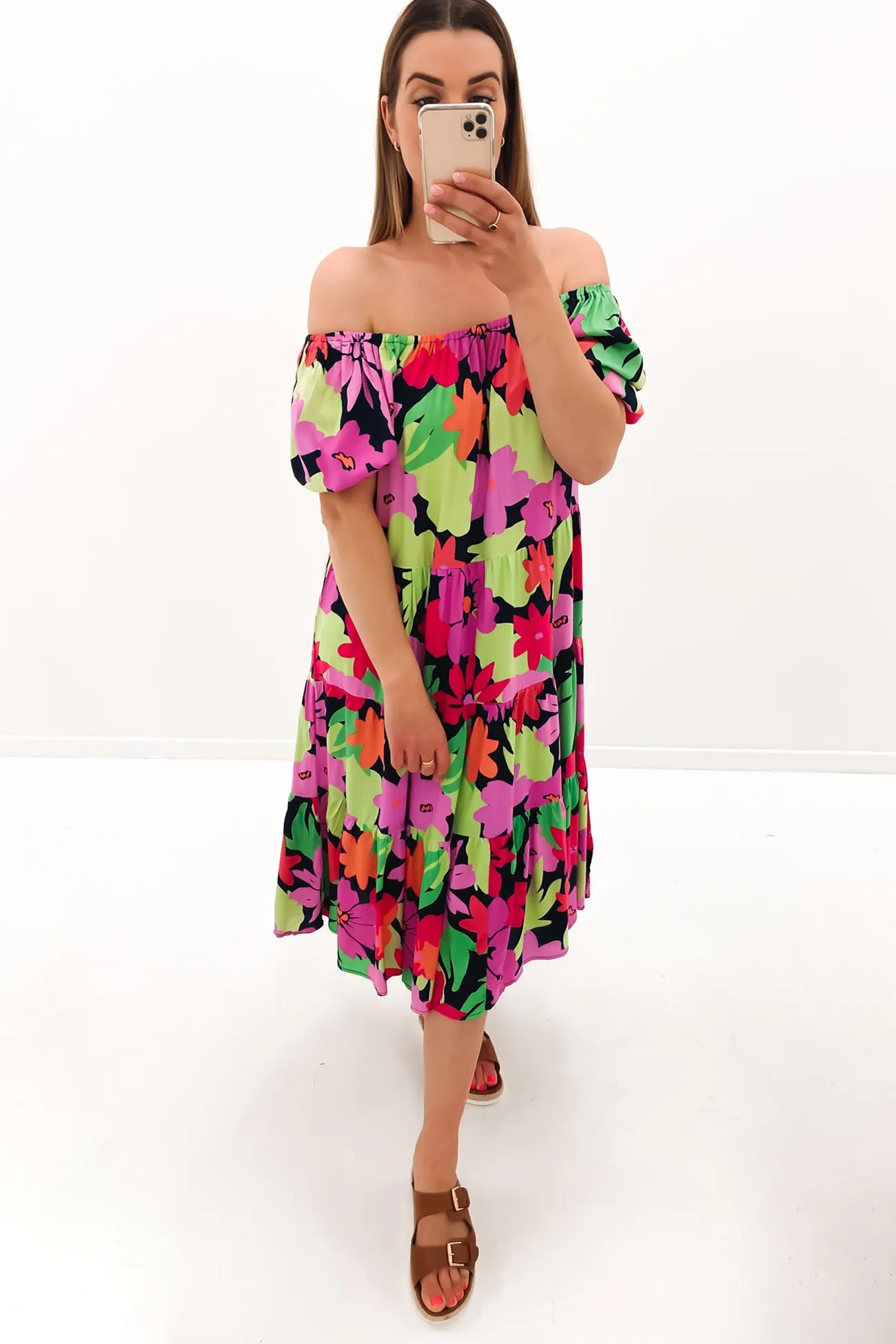 Blythe Midi Dress Multi Romantic Mood garden party